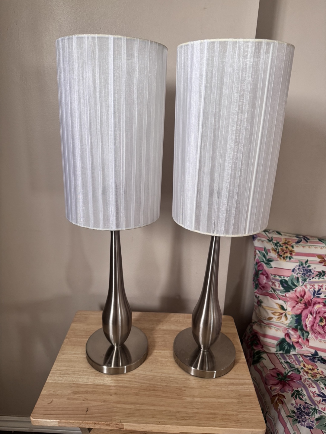 Table Lamps with Sheer White Shades
