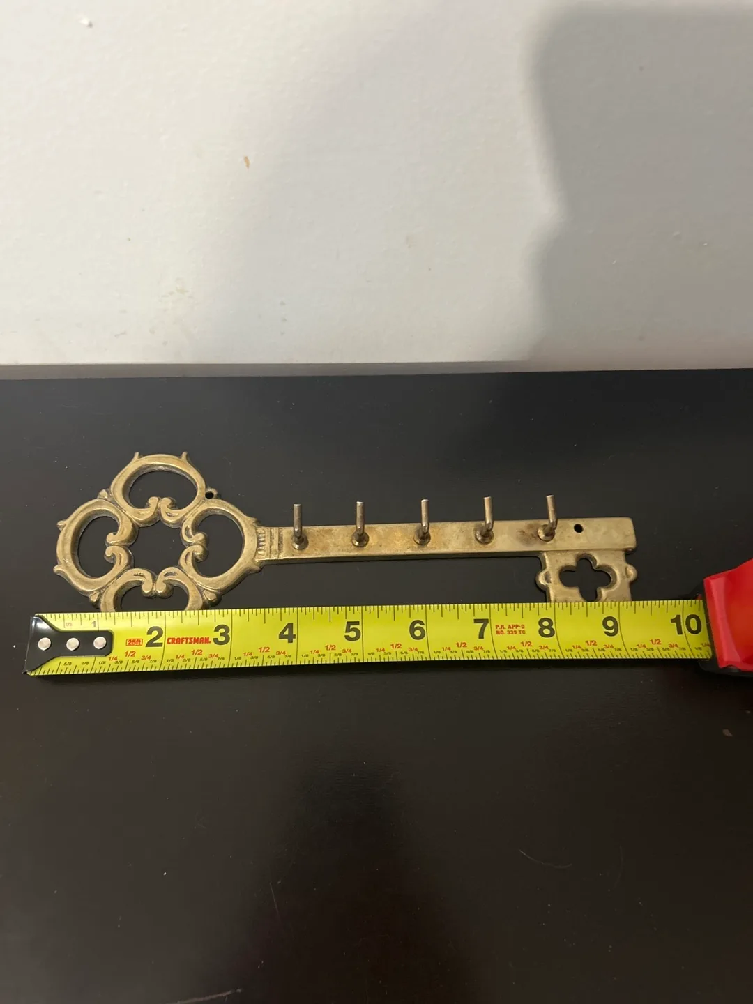 Vintage Brass Key-Shaped Key Holder thumbnail