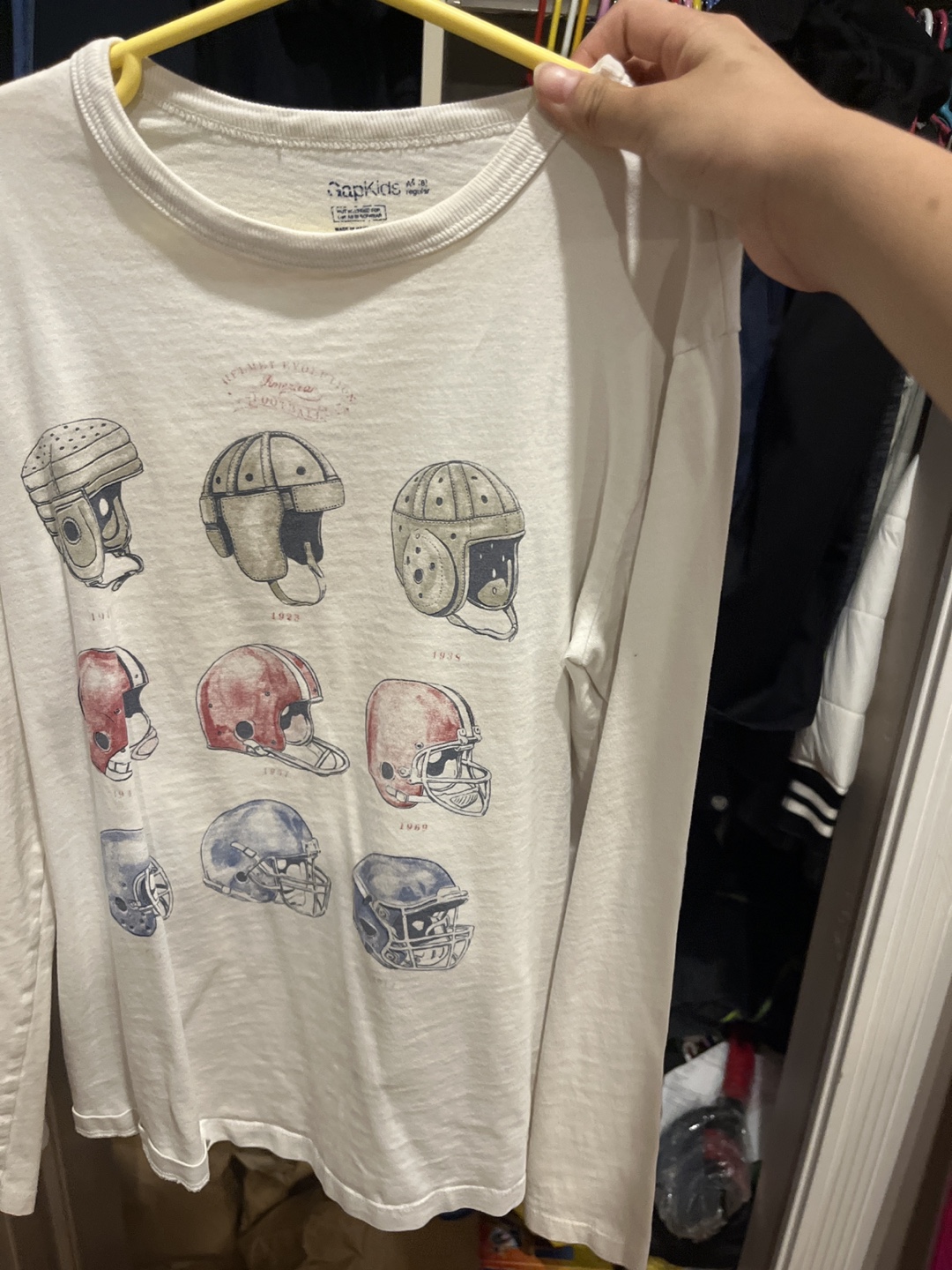 GapKids Long Sleeve Football Helmet T-Shirt Size M