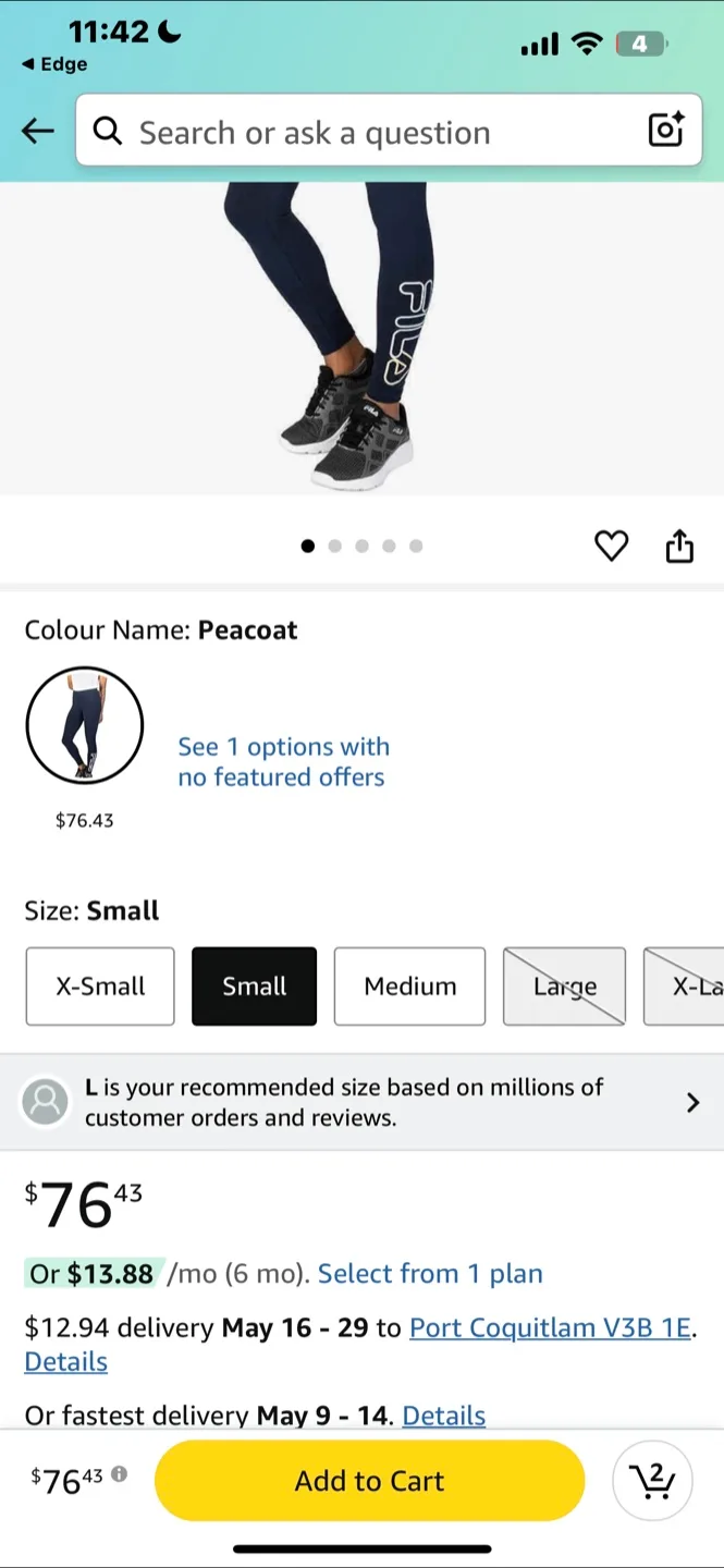 🍒Fila black Leggings image indicator(2)