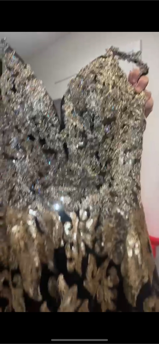 Stunning Gold and Black Sequin Gown
