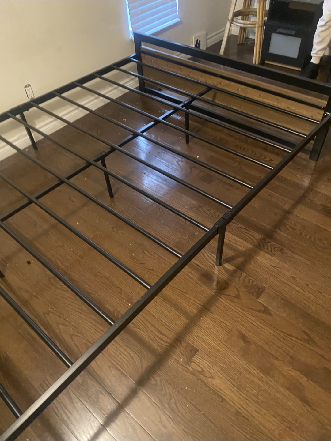Queen Metal Bed Frame with Wooden Headboard - photo 2