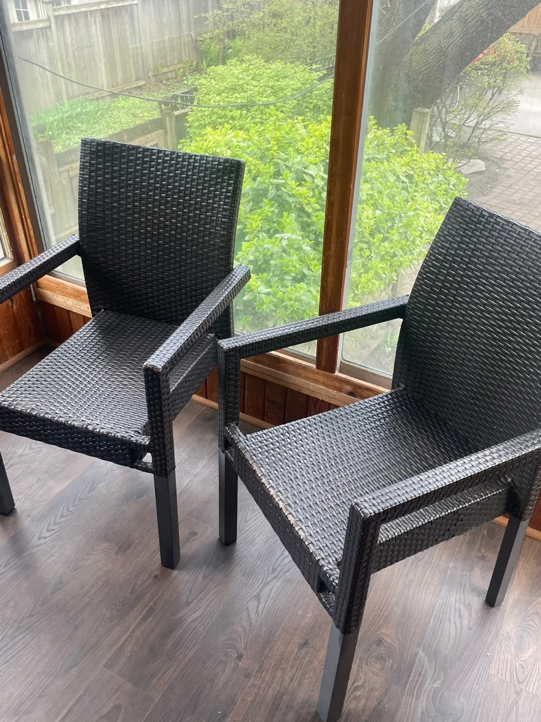 Patio Chair Set - Dark Brown Wicker thumbnail