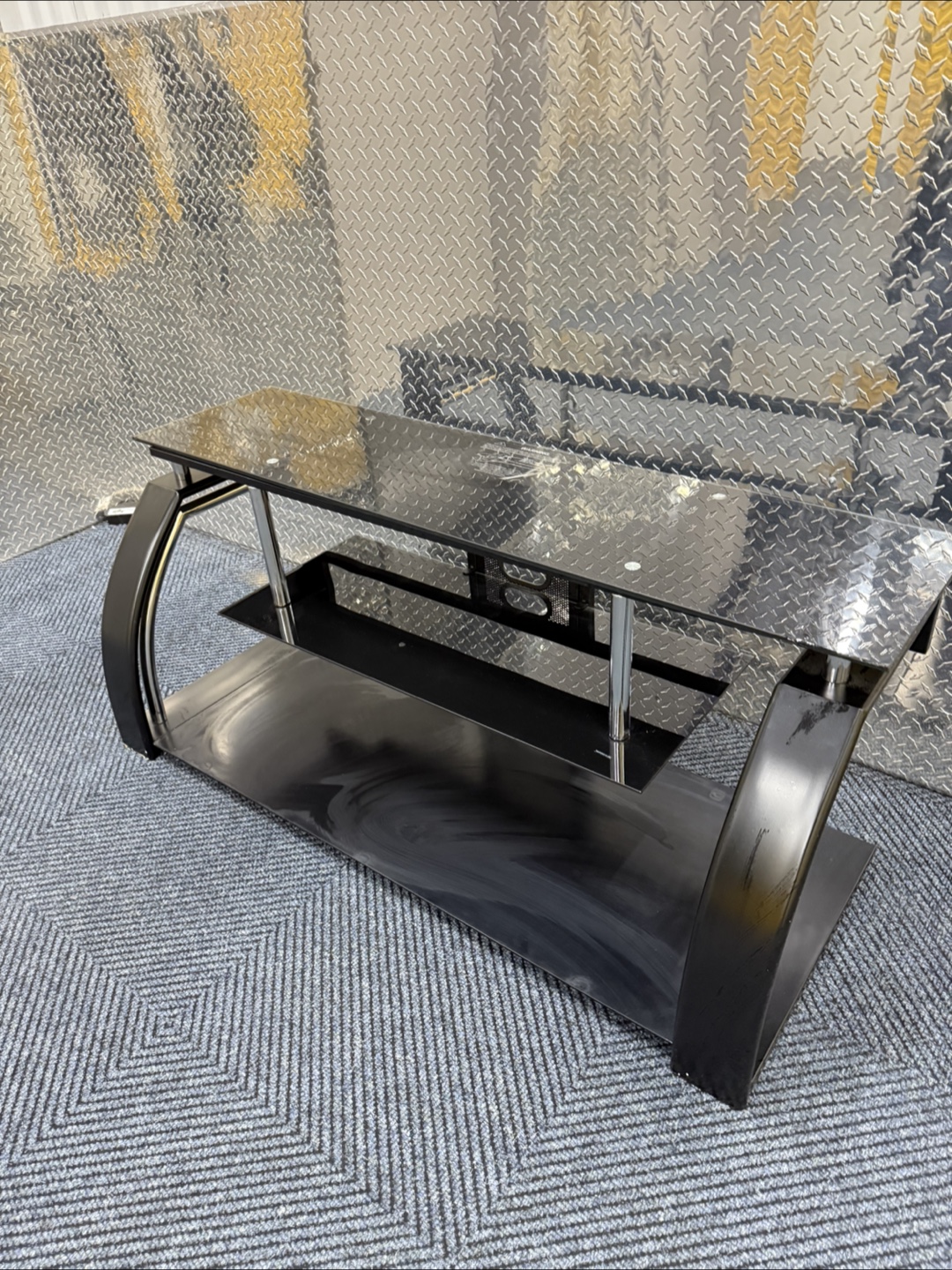 Black Glass TV Stand - photo 2