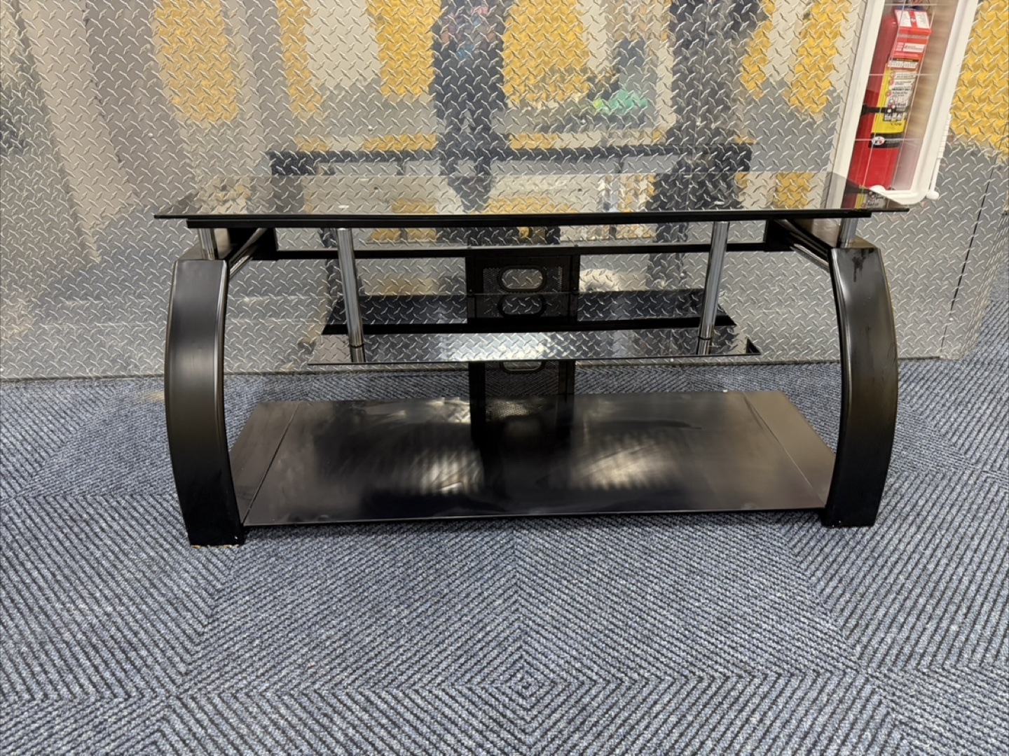Black Glass TV Stand