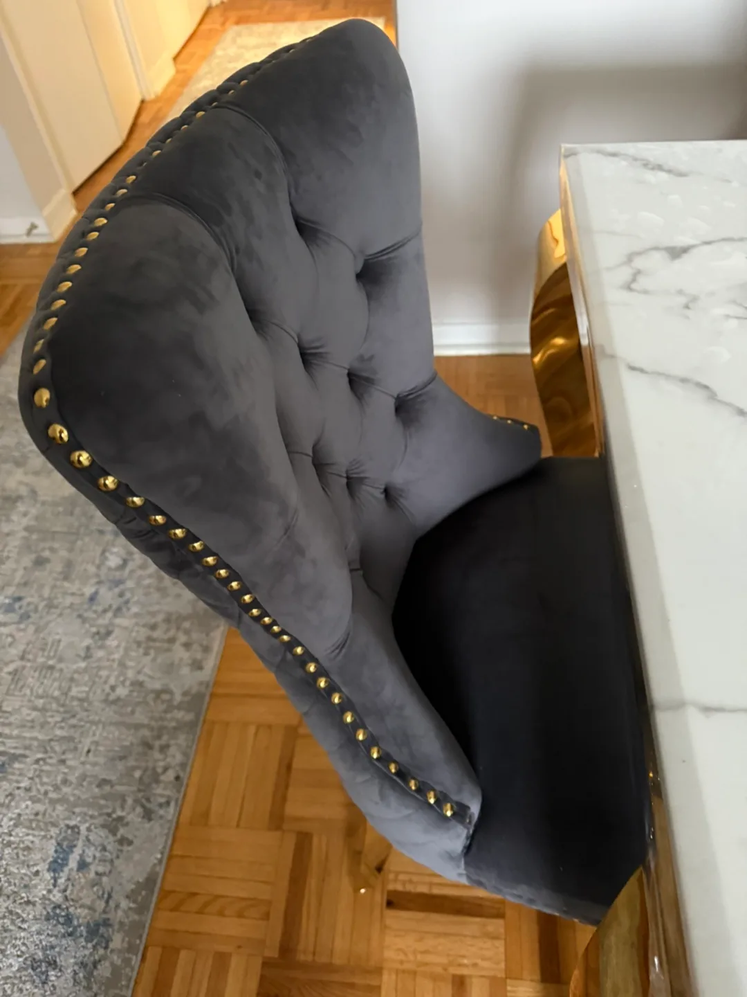 Marble Dining Table with Six Velvet Chairs image indicator(3)