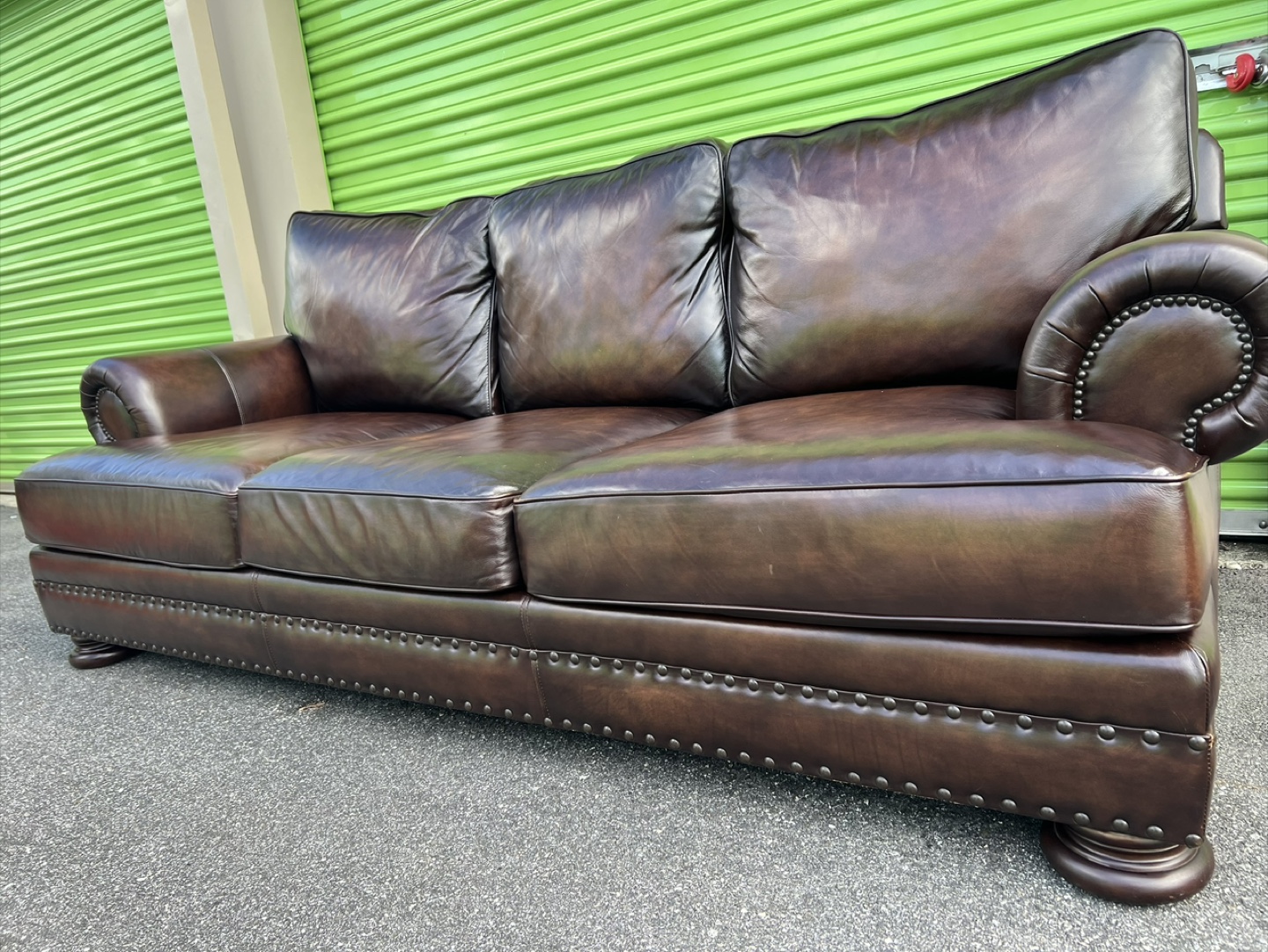 Brown Leather Sofa - photo 2