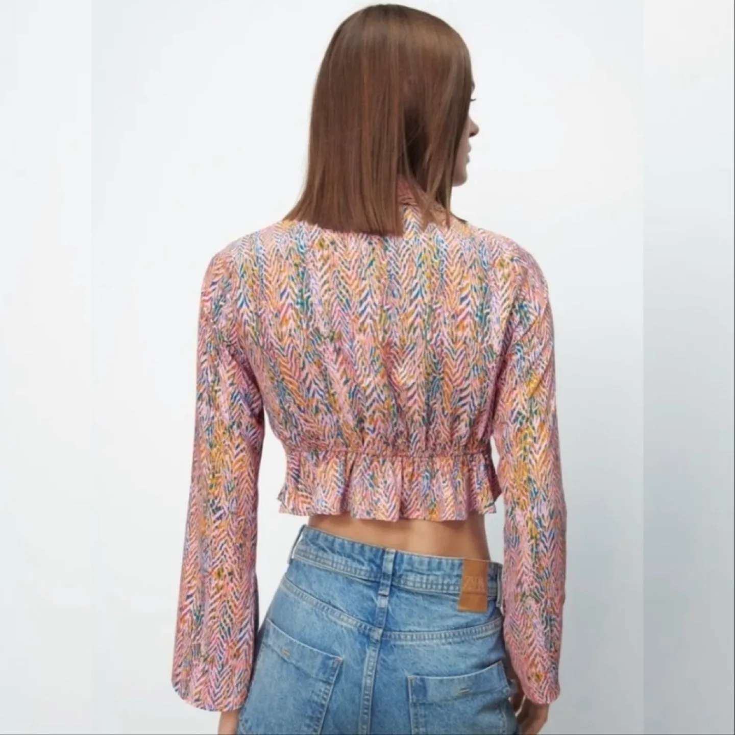 Zara Brand New with Tags Long Sleeve Cropped Top image indicator(2)