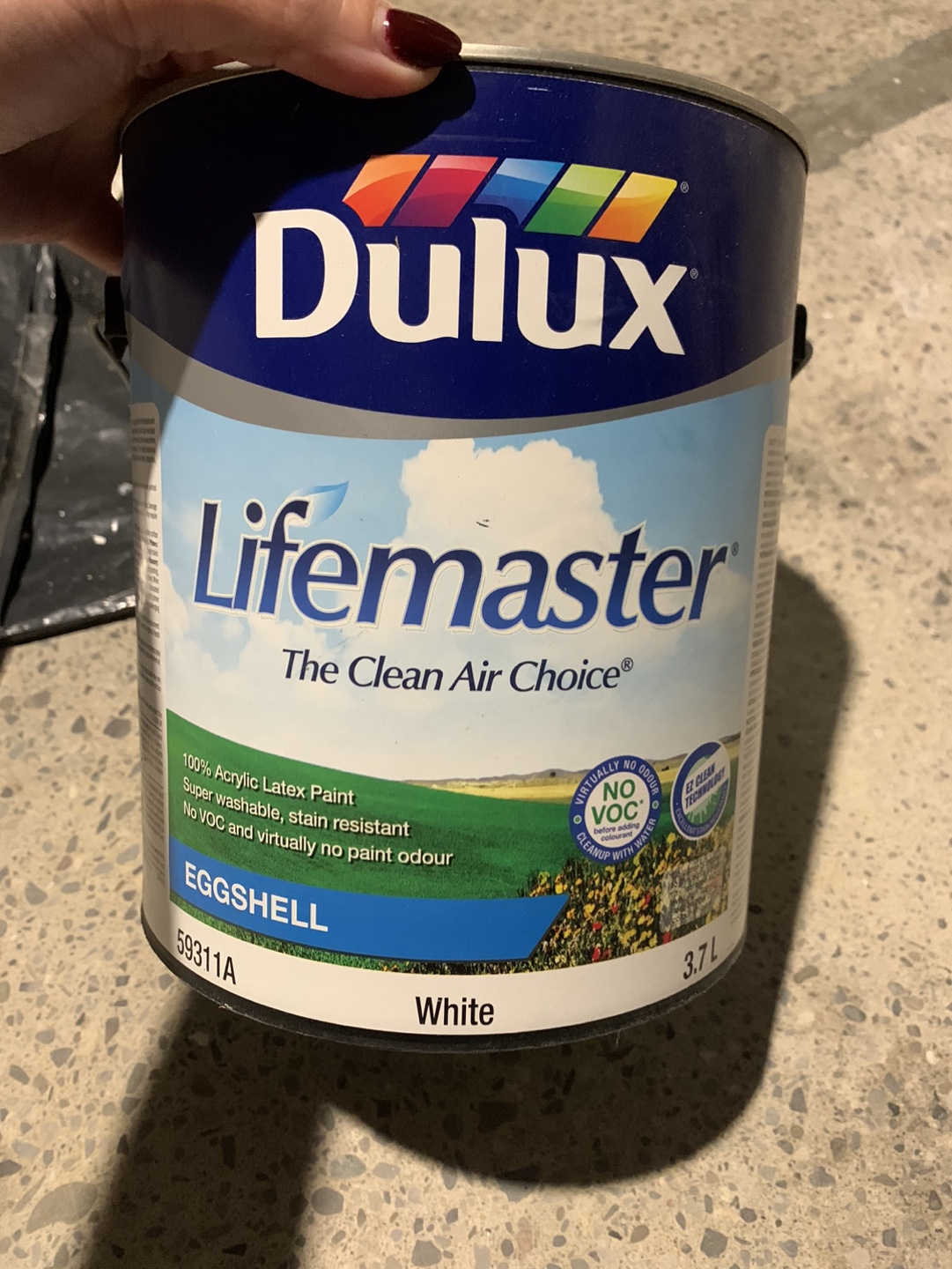 White Paint: Dulux Lifemaster Eggshell White Paint - 3.7L