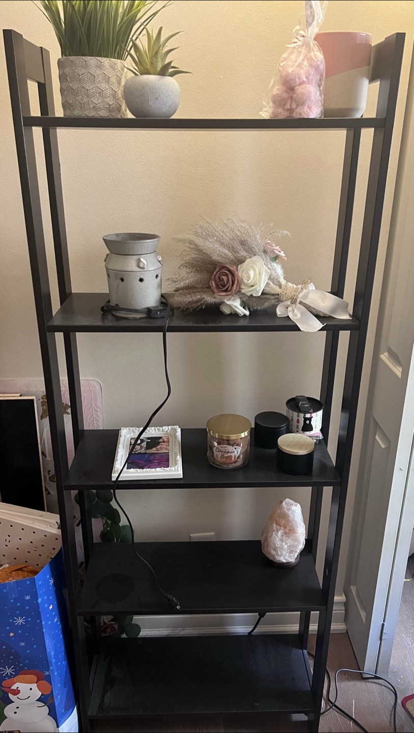 Black 5-shelf bookcase - photo 2