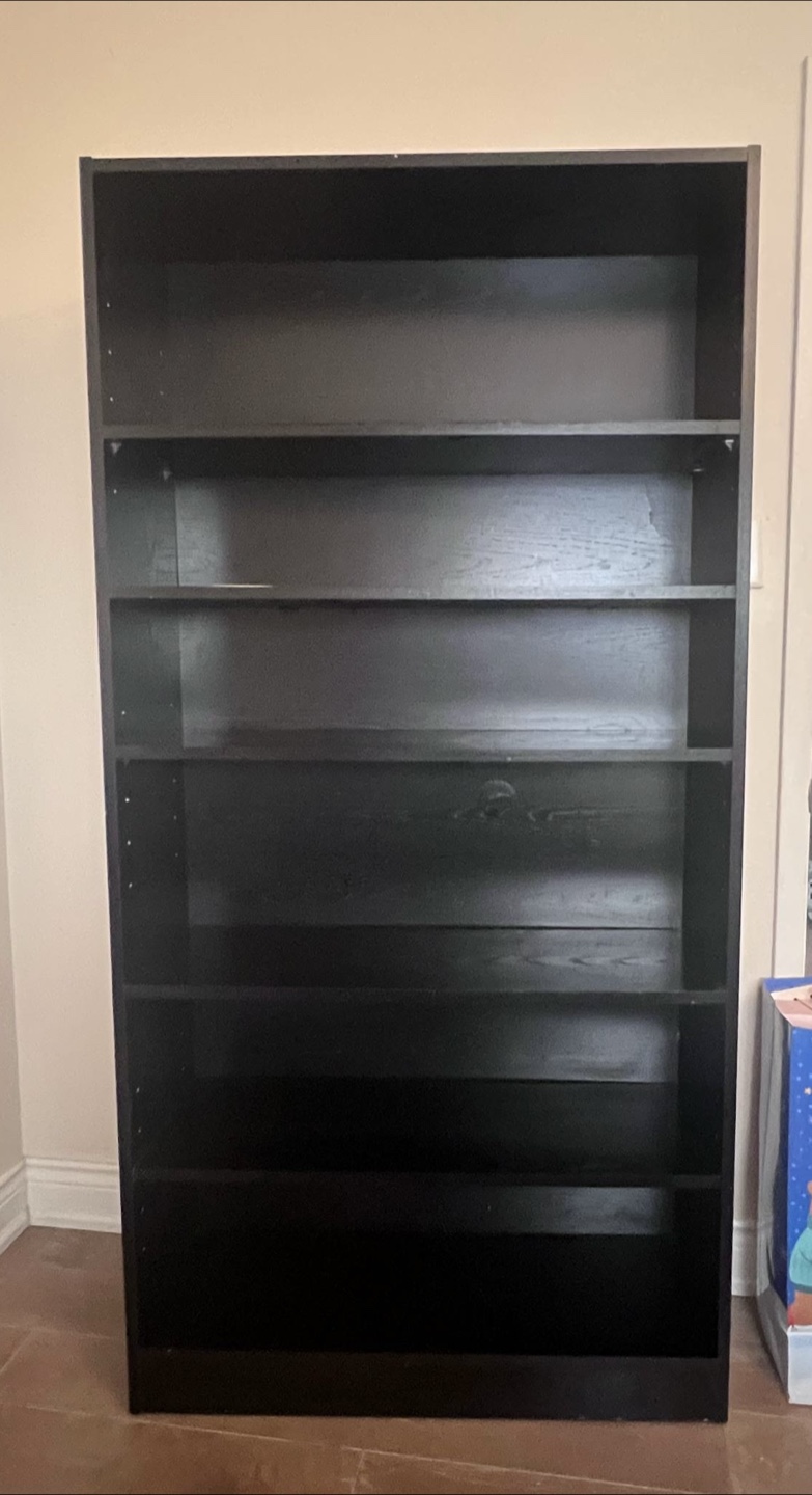 Black 5-shelf bookcase