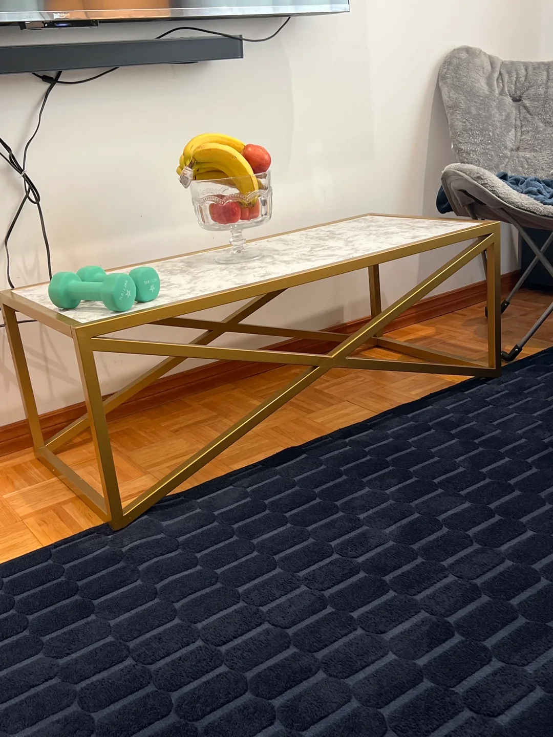 Gold and Marble Coffee Table - Wayfair thumbnail