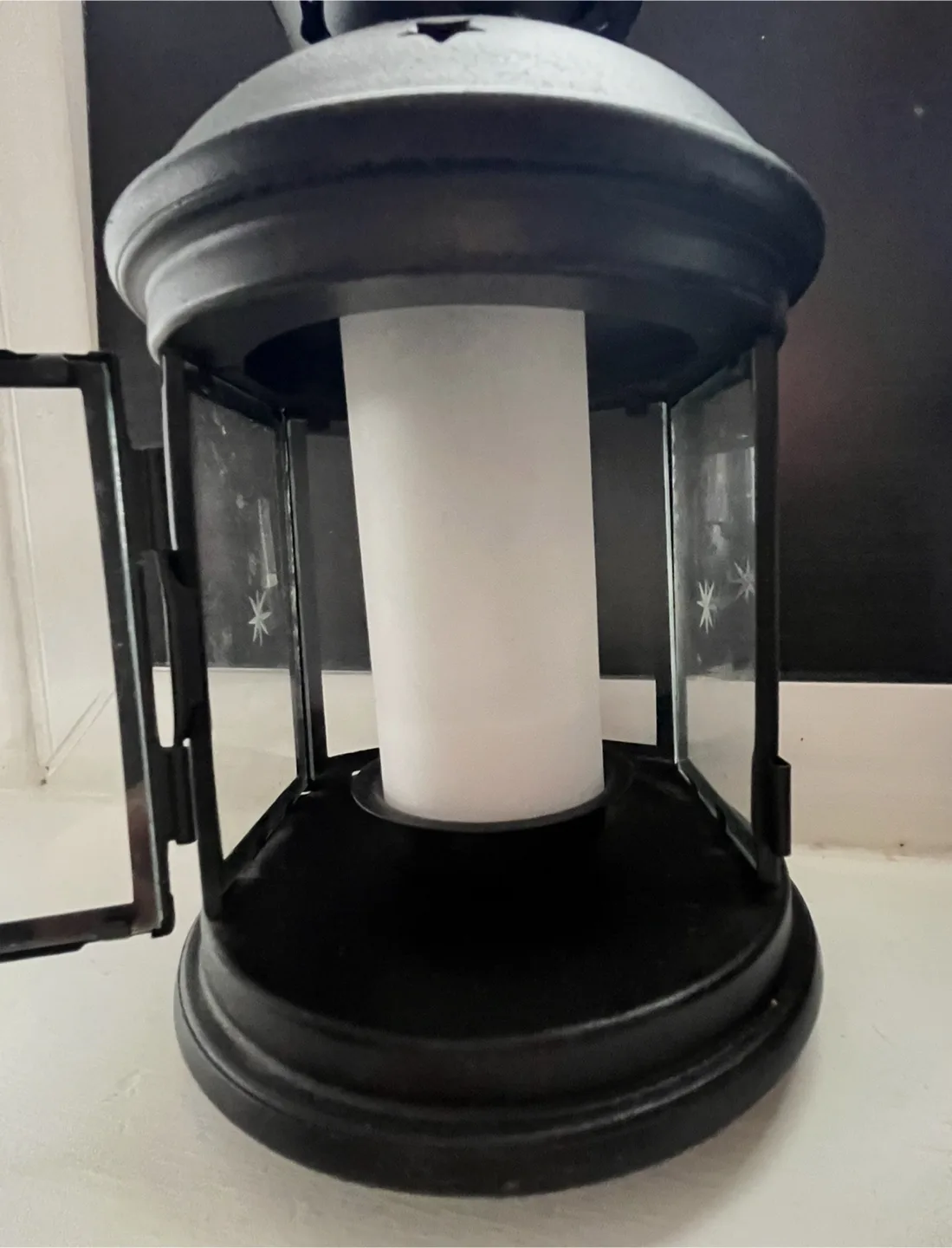 12  Black Metal LED Lanterns with Candles image indicator(4)