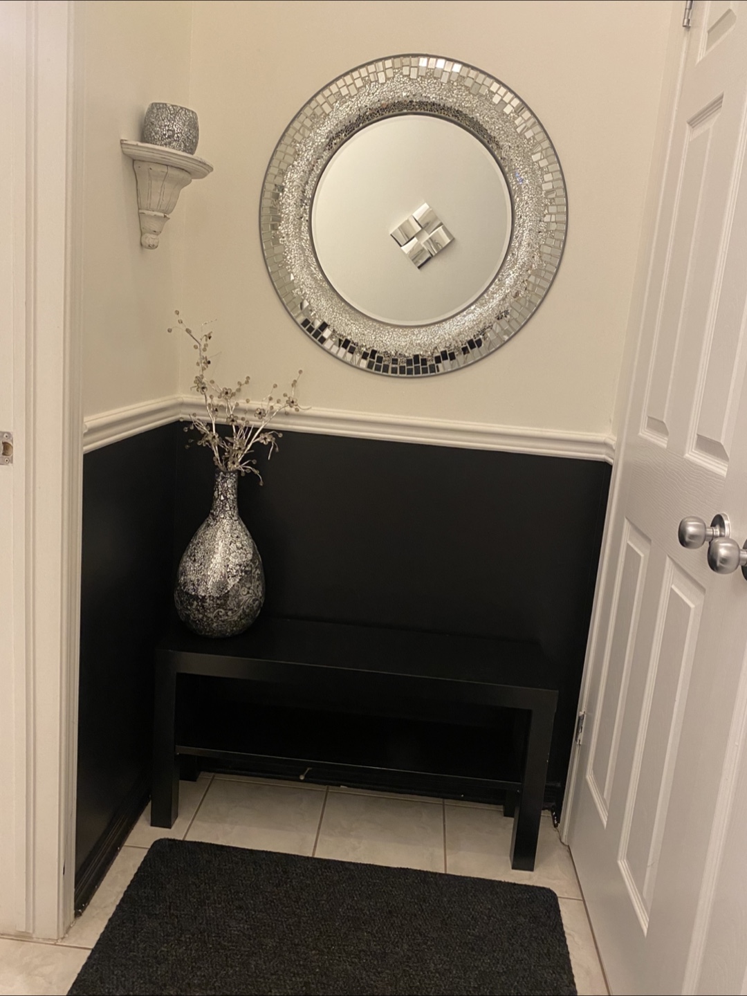 Silver mosaic mirror