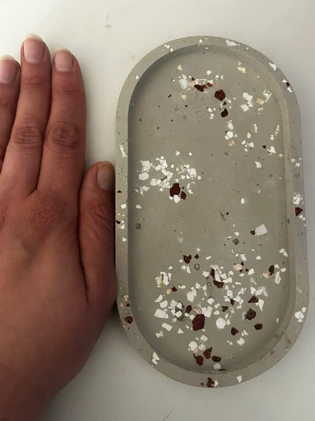 Handmade terazzo effect concrete trinket dish image indicator(3)