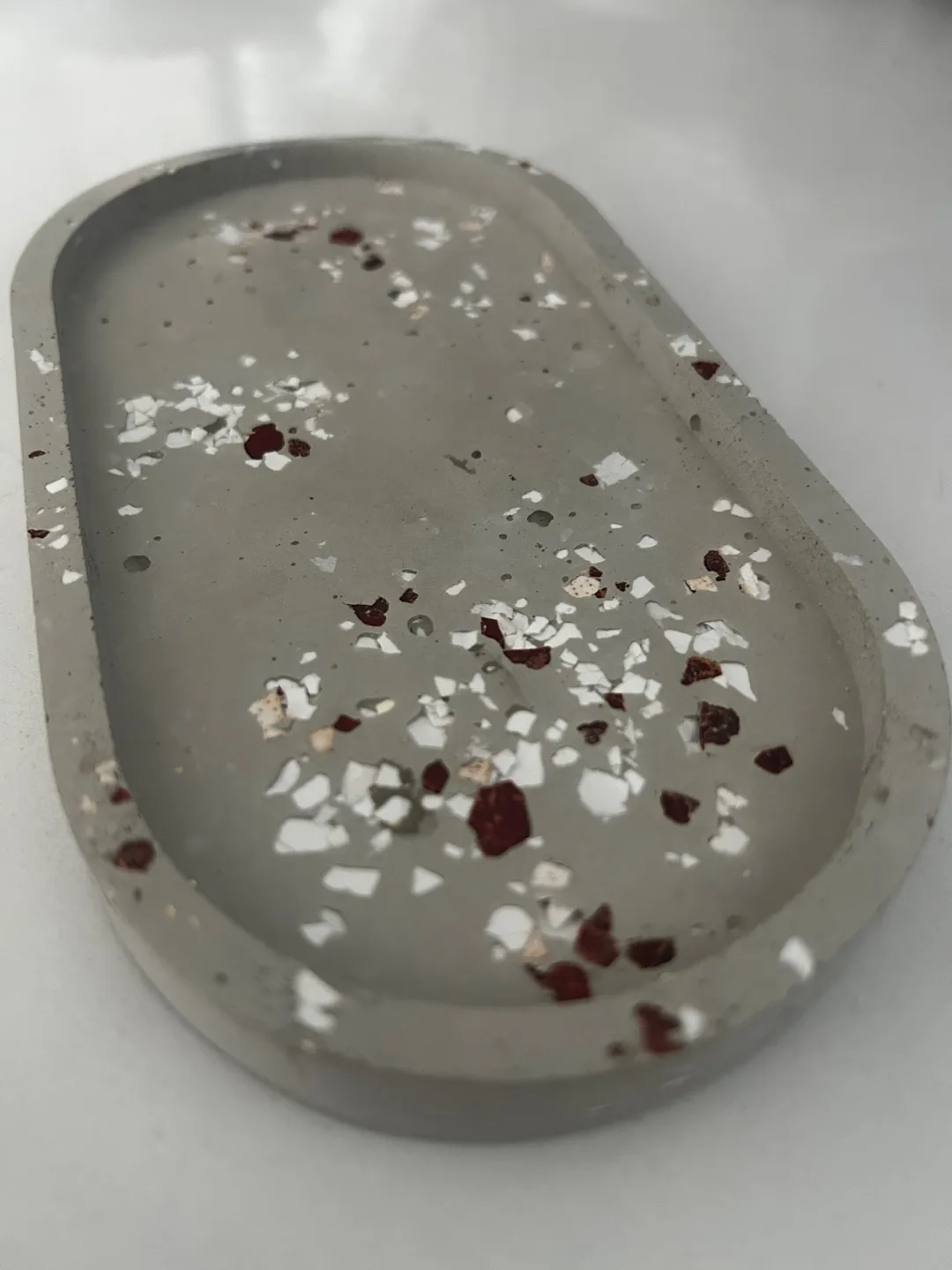 Handmade terazzo effect concrete trinket dish image indicator(2)