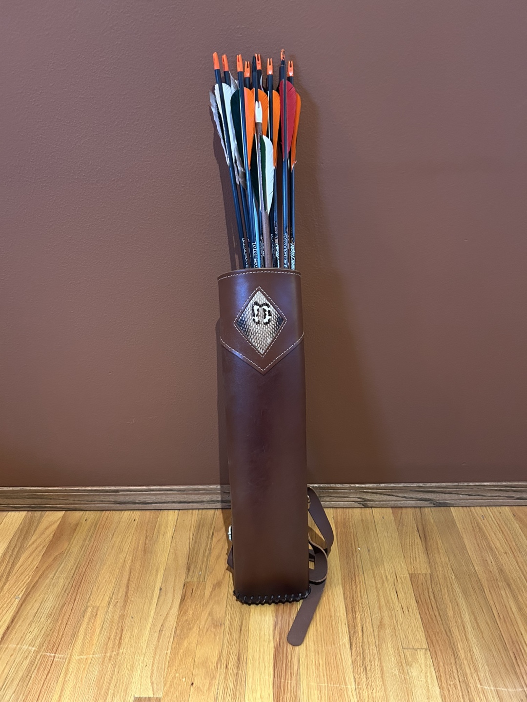 Leather Arrow Quiver with Arrows