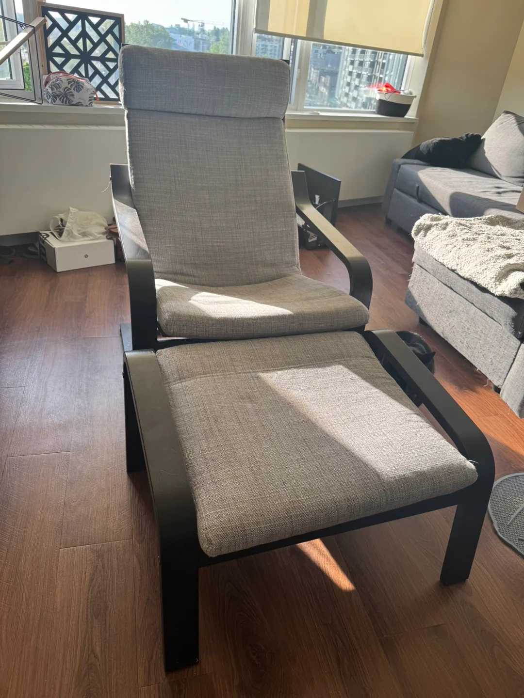 IKEA STRANDMON Wing Chair with Ottoman thumbnail