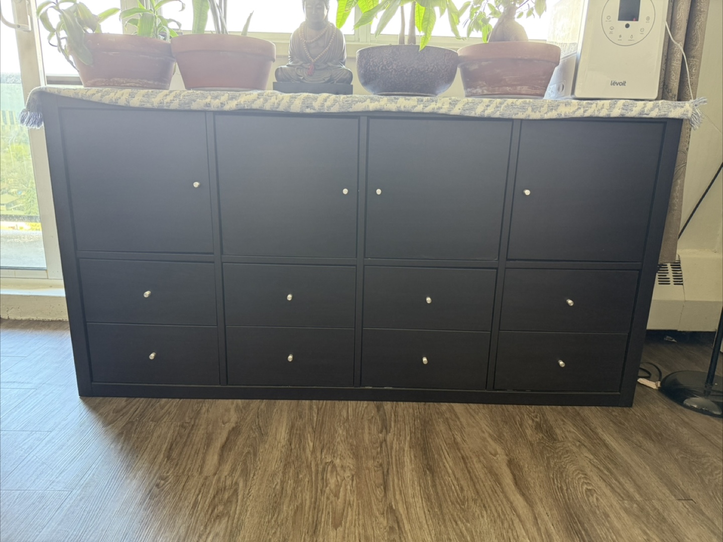 IKEA Kallax 8 Cube Storage Unit - Black-Brown