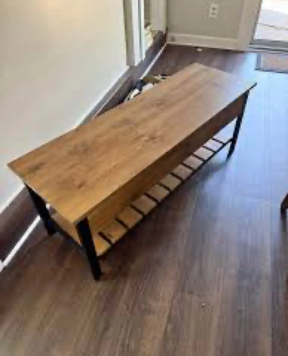 Lift Top Storage Entryway Bench Coffee Table Ottoman - New thumbnail