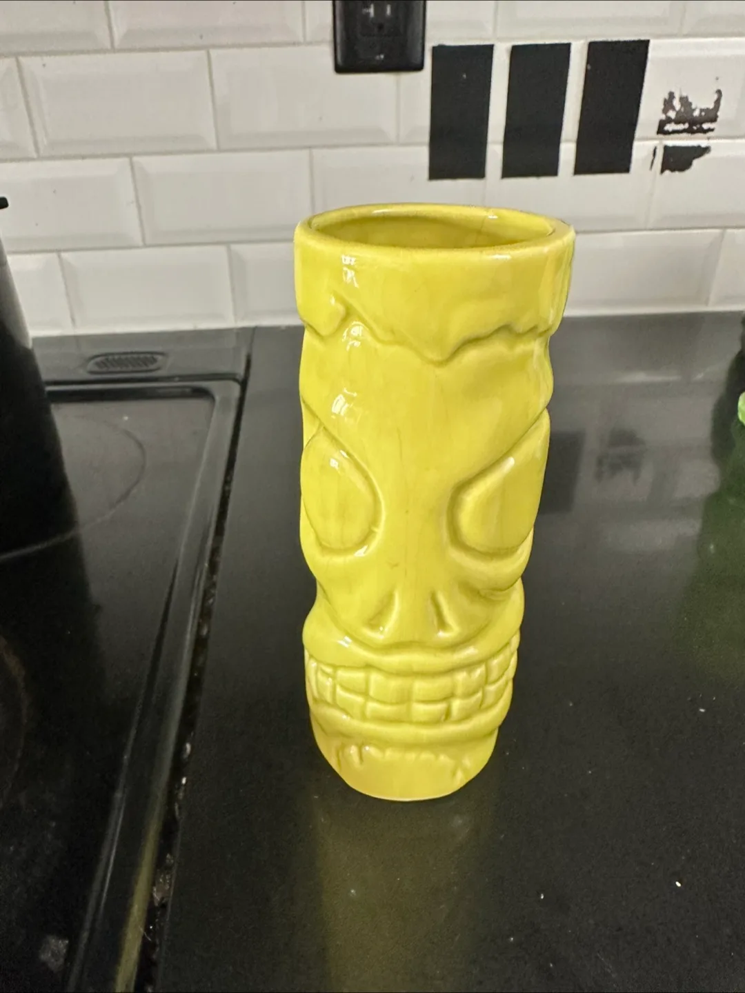 Vintage Yellow Tiki Mug - zombie thumbnail