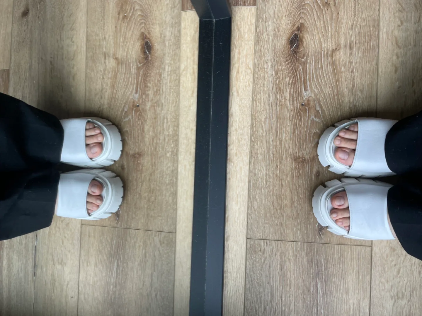 White Leather Platform Sandals image indicator(3)