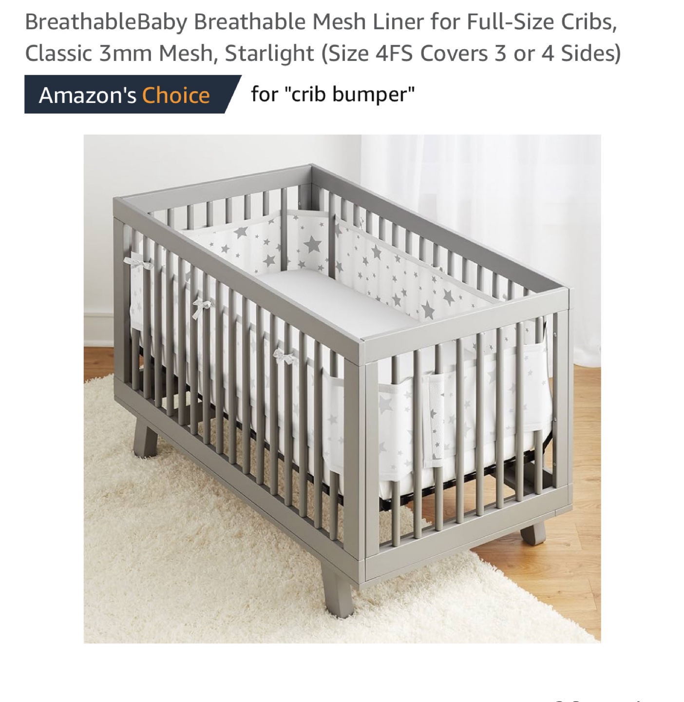 BreathableBaby Crib Bumper, Animals Print, 4 Sides - photo 4