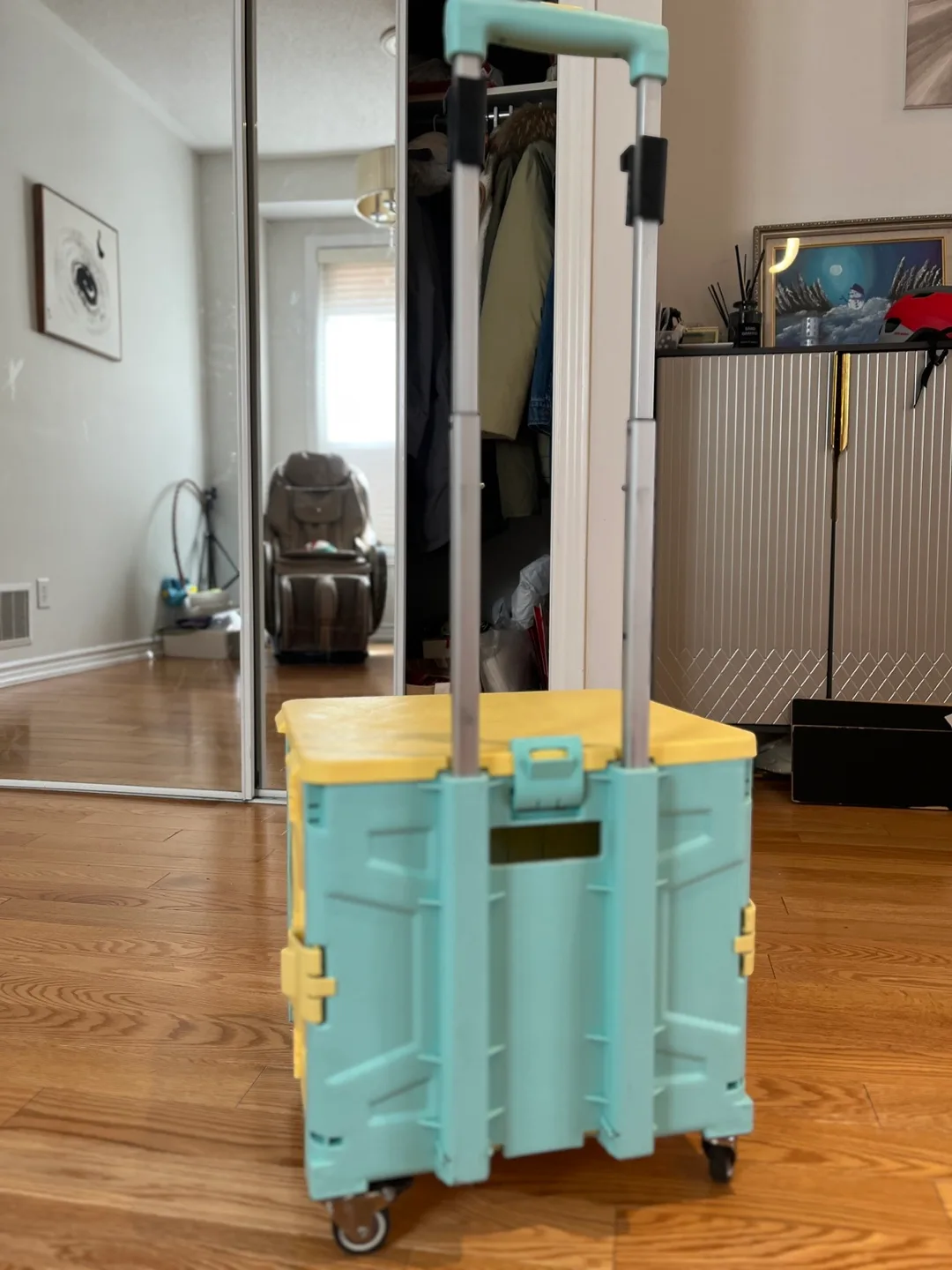 90% new✨🌈Portable Collapsible Shopping Cart with Wheels image indicator(2)