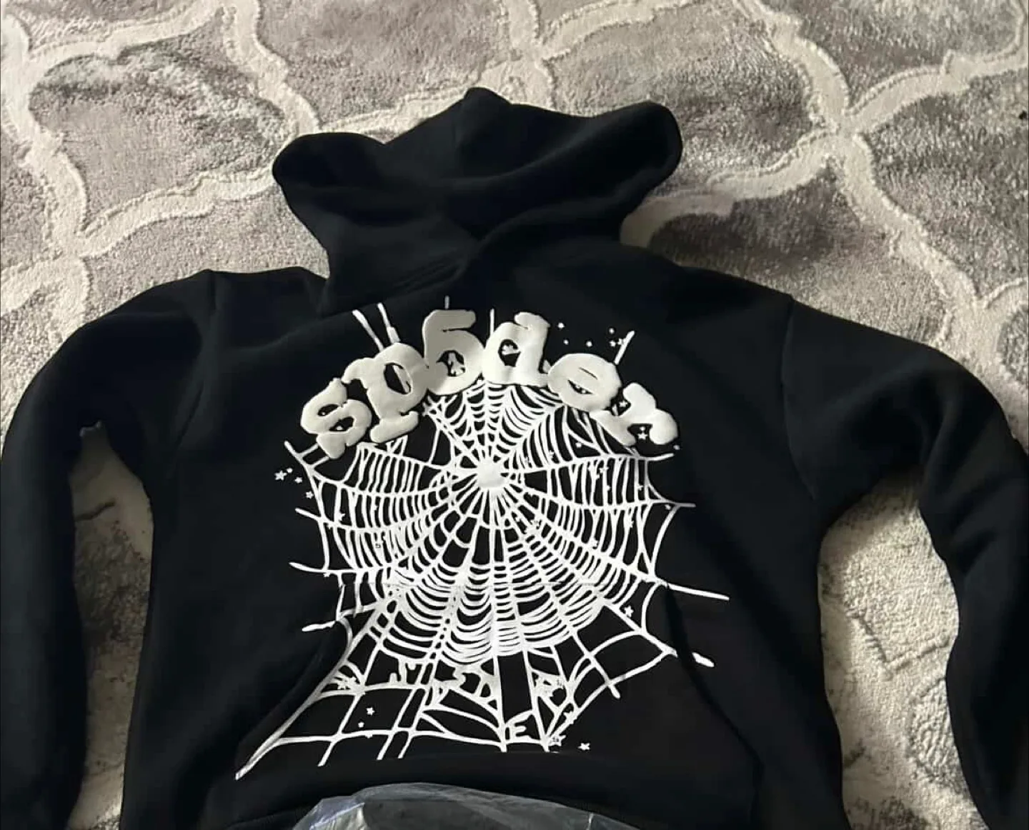 Black Spider Web Hoodie - Size Medium thumbnail