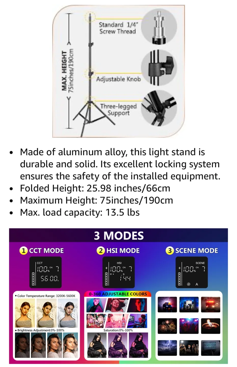 Neewer 3-Pack 480 RGB LED Light Kit with App Control image indicator(8)