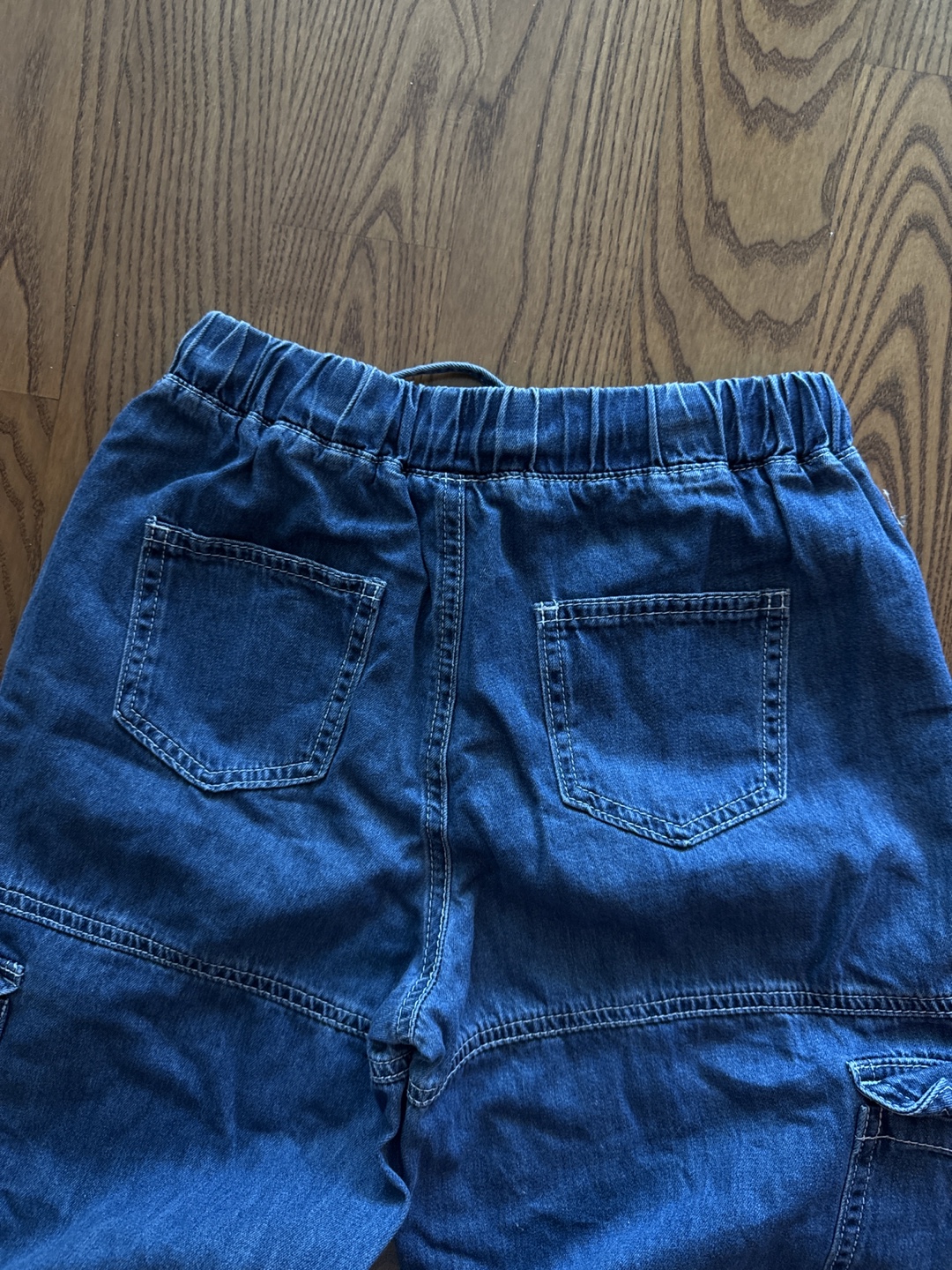 Cider Blue Denim Cargo Pants with Drawstrings - photo 4