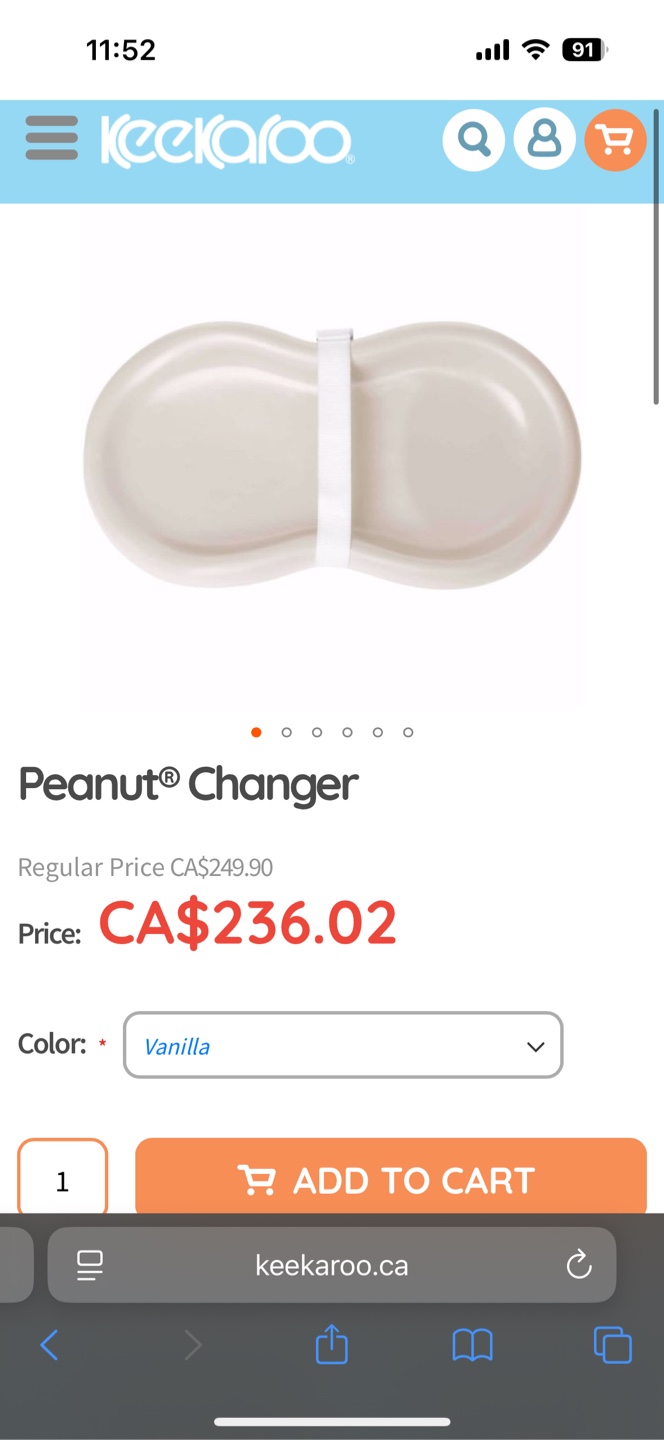 Keekaroo Peanut Changer - Vanilla - photo 4