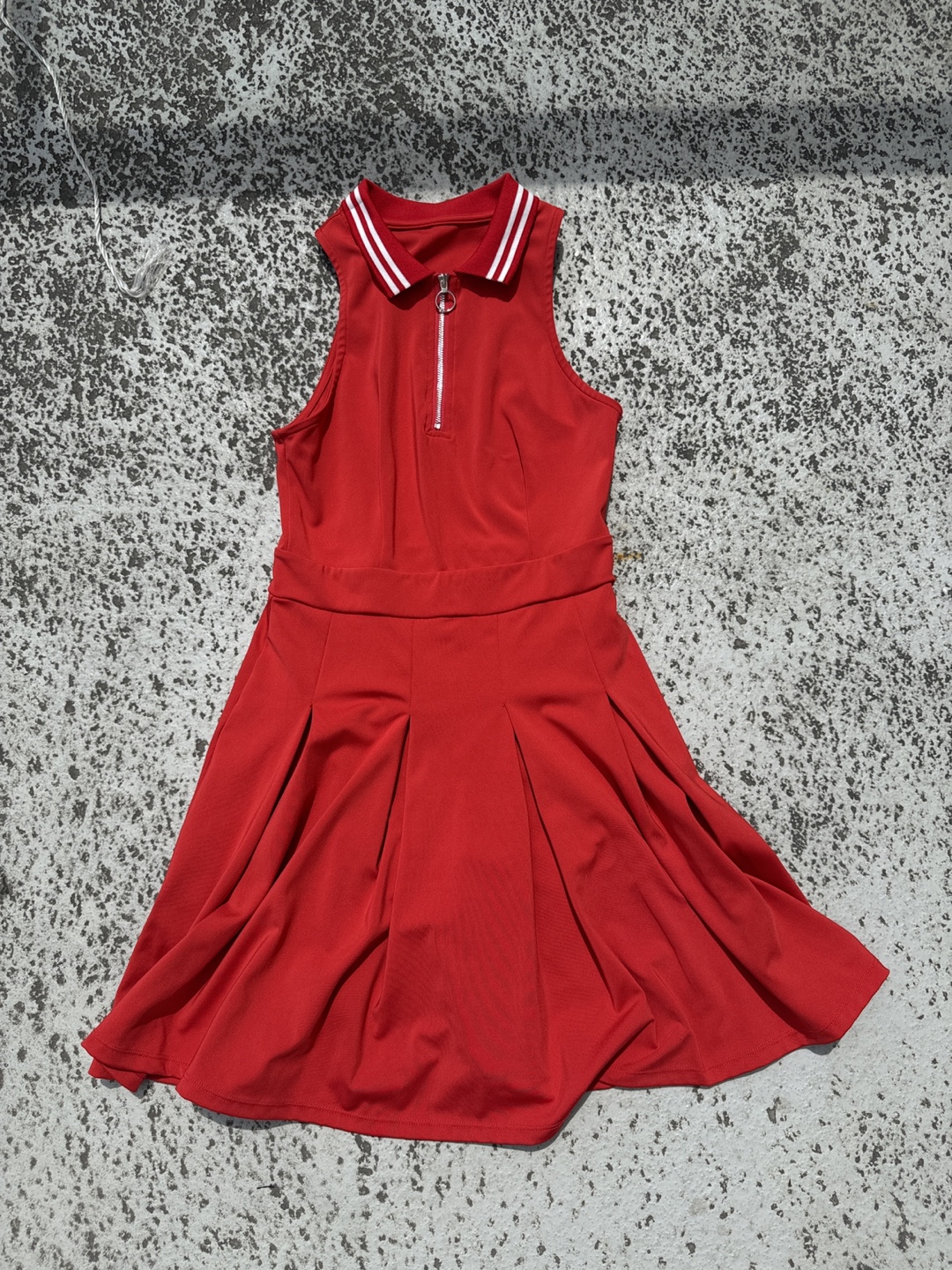 Halara Red Sleeveless Collared Mini Dress
