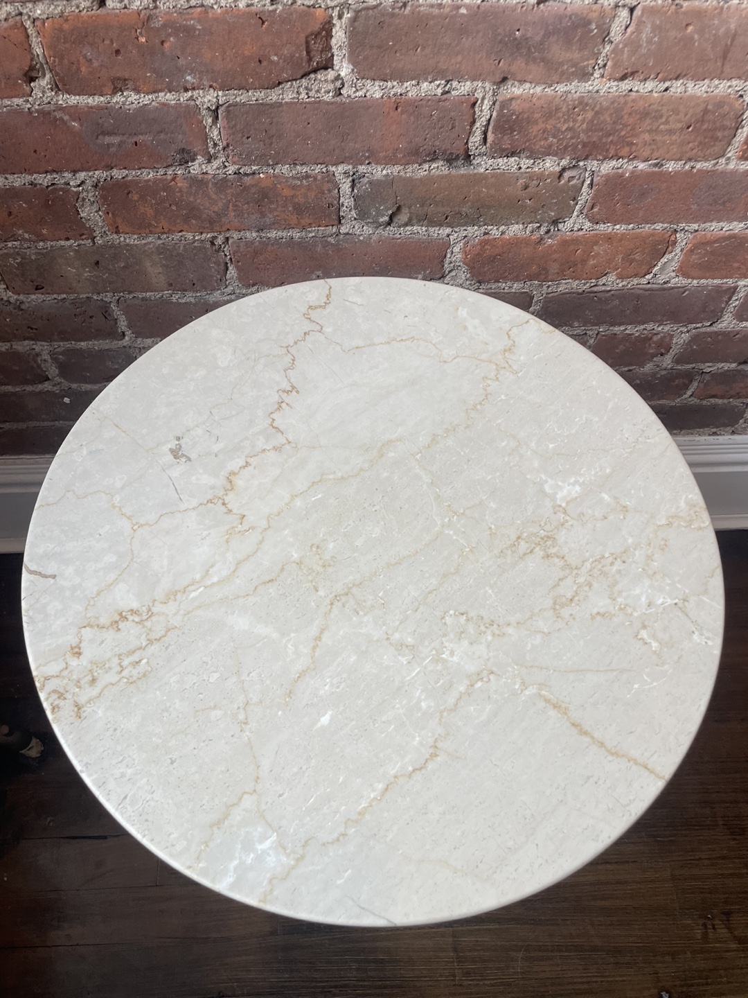 Gold Metal and Marble Accent Table - photo 2