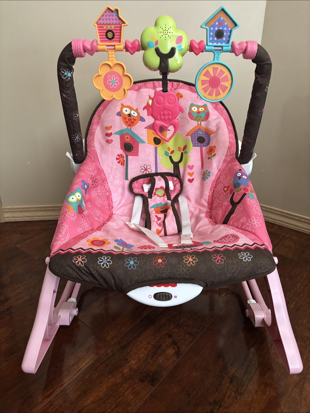 Infant to toddler Baby Rocker - Pink Owl Design