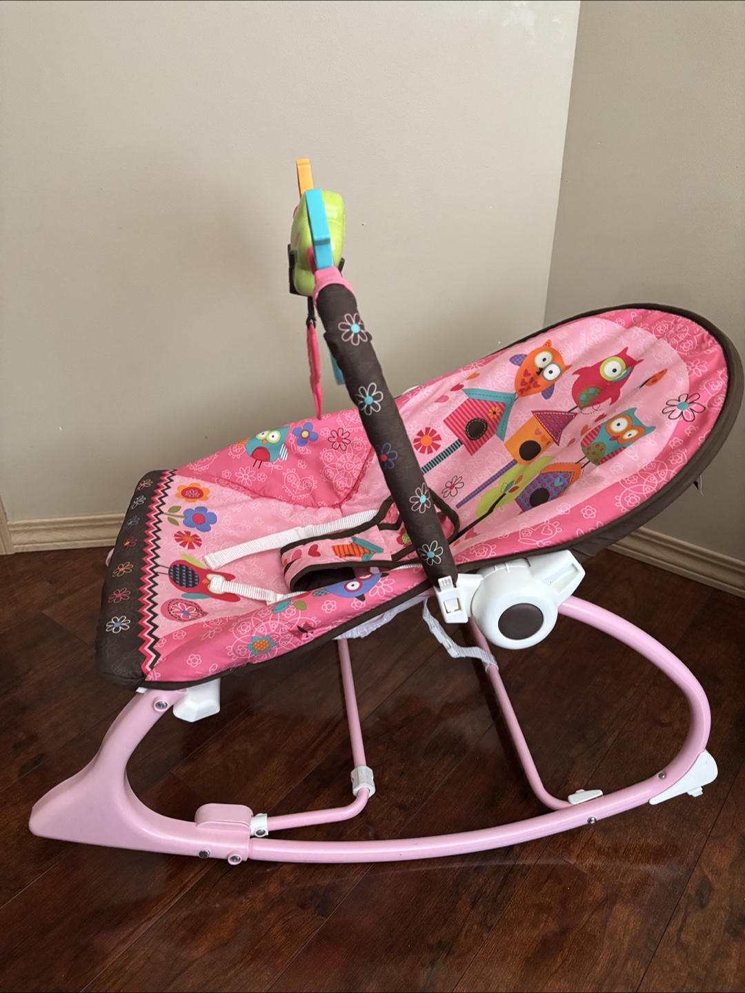 Infant to toddler Baby Rocker - Pink Owl Design - photo 2