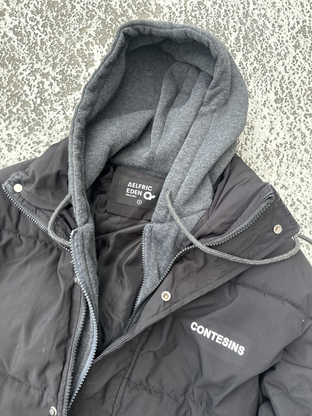 aelfric eden Black Puffer Jacket with hoodie detail - photo 2