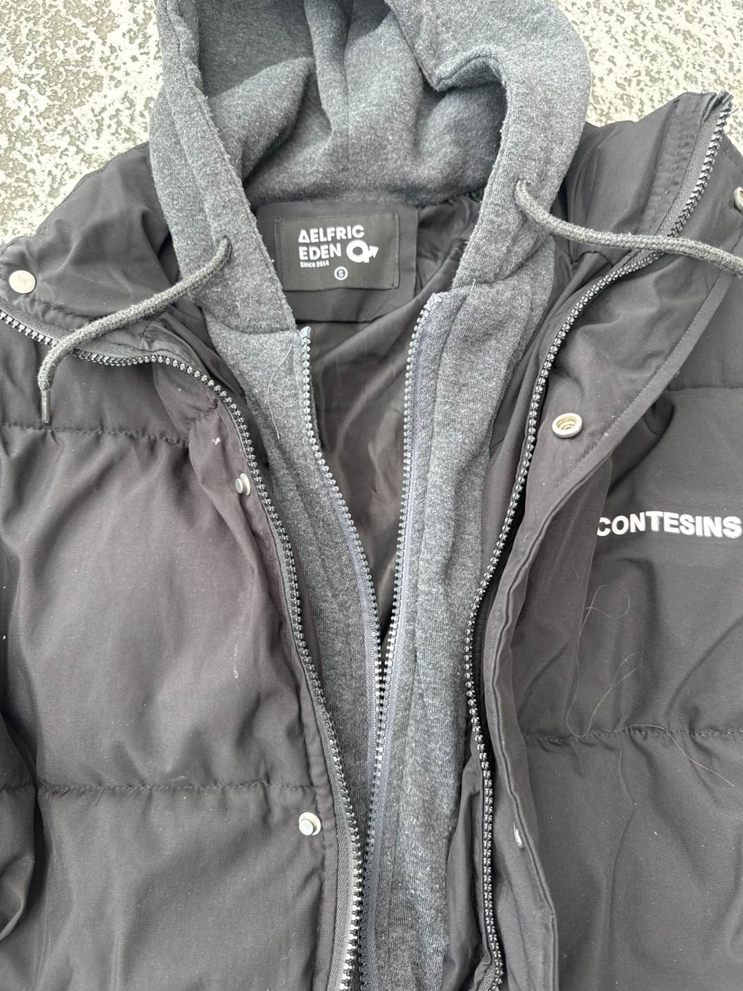 aelfric eden Black Puffer Jacket with hoodie detail - photo 3