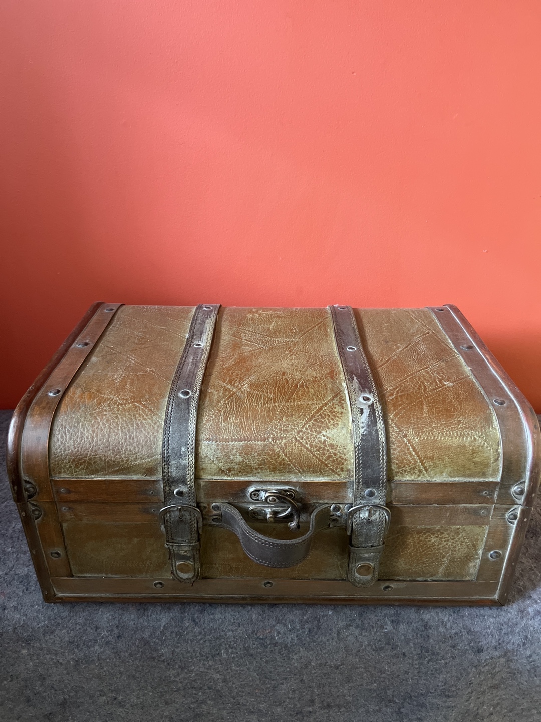 Vintage-Style Wooden Trunk