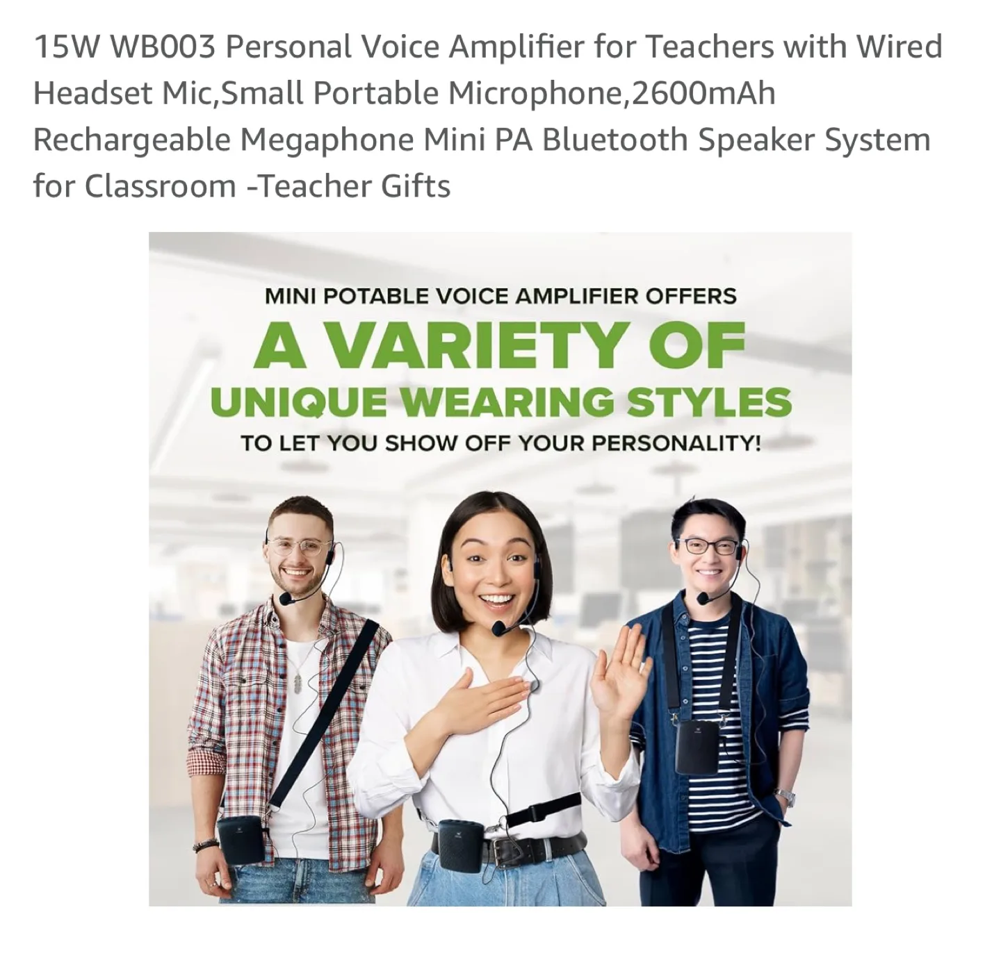 SANMIC 15W Portable Voice Amplifier with Headset Microphone image indicator(2)