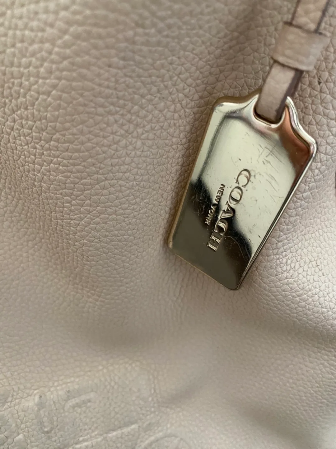 Coach Leather Shoulder Bag - Beige thumbnail