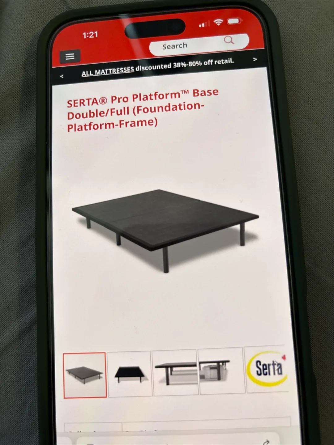 New Serta Pro Platform Base Double/Full Bed Frame image indicator(3)