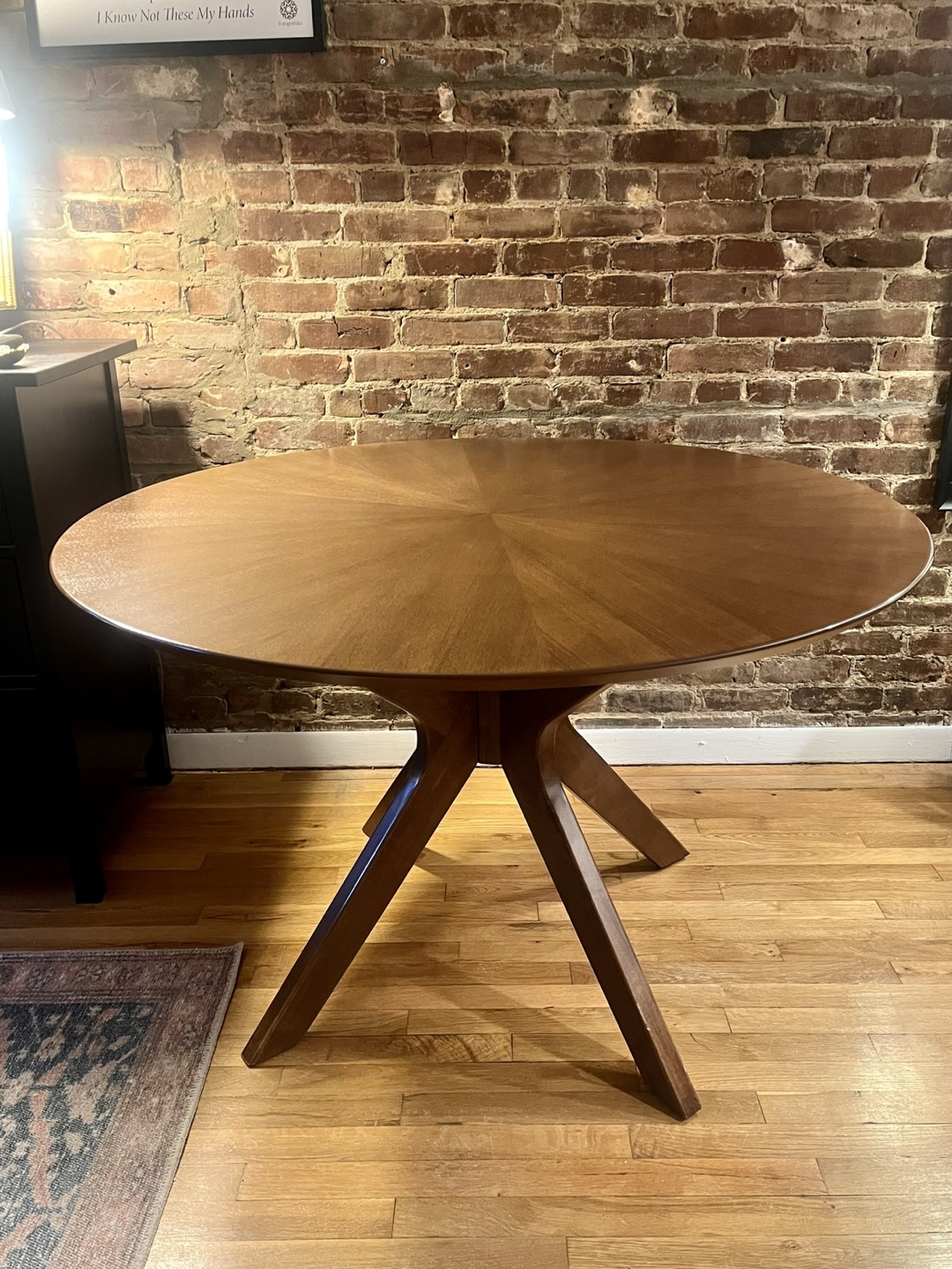 Round wood dining table mid-century modern style - photo 2