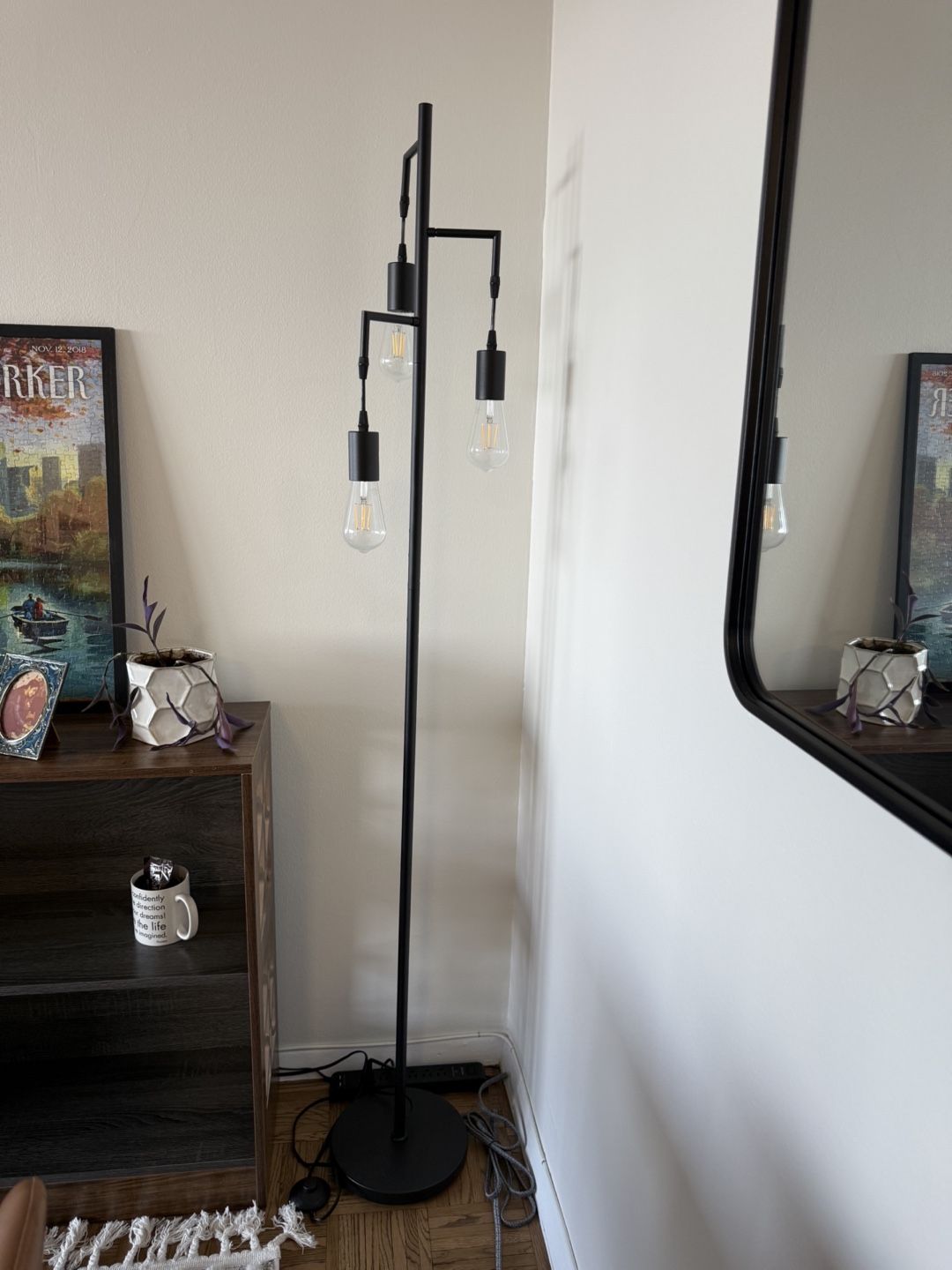 Modern 3-Light Black Floor Lamp
