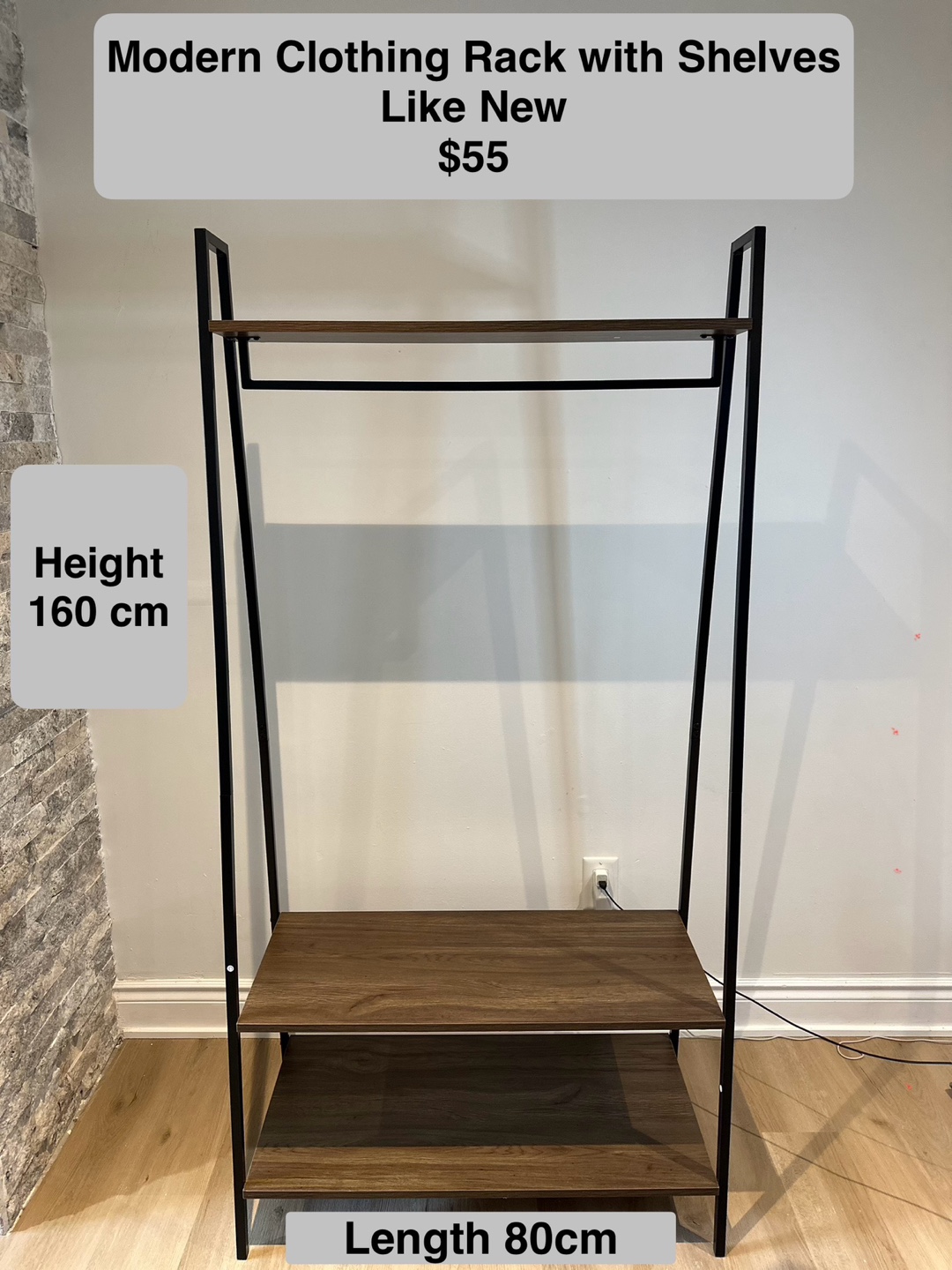 Modern Clothing Rack with Shelves