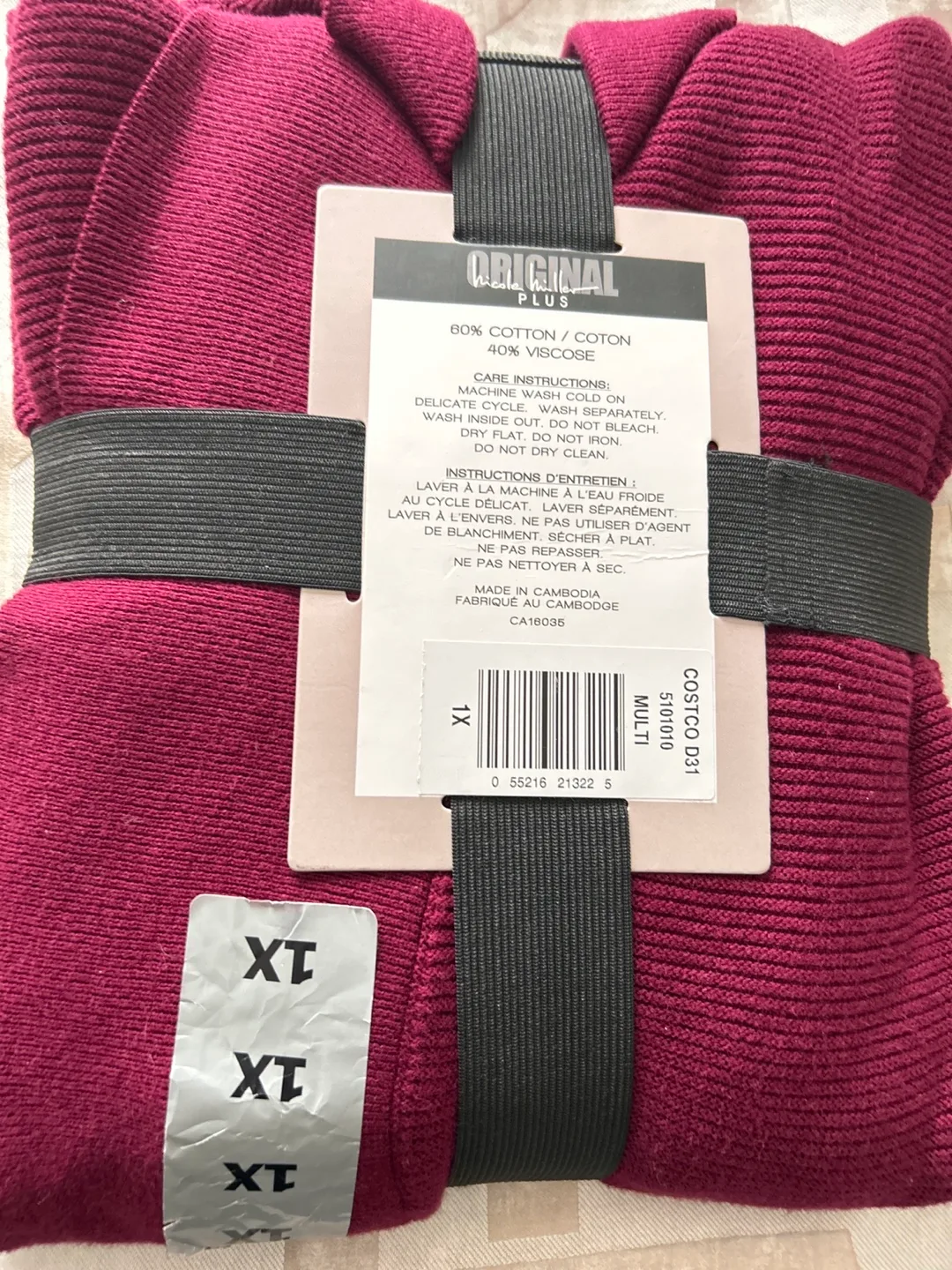 Original Plus Women's Size 1X Burgundy Cardigan Sweater image indicator(2)