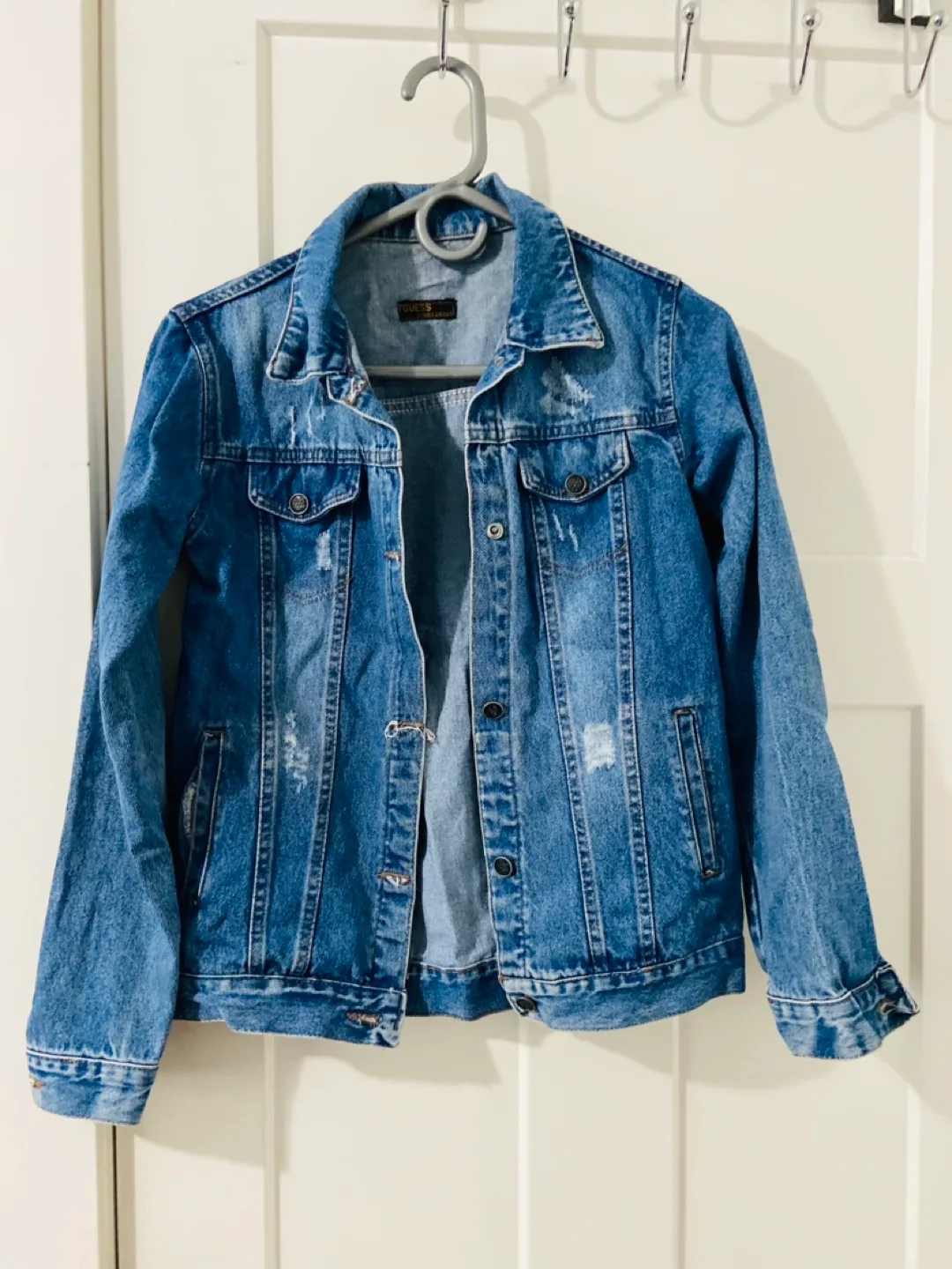 Women's Distressed Denim Jacket 🧡 thumbnail