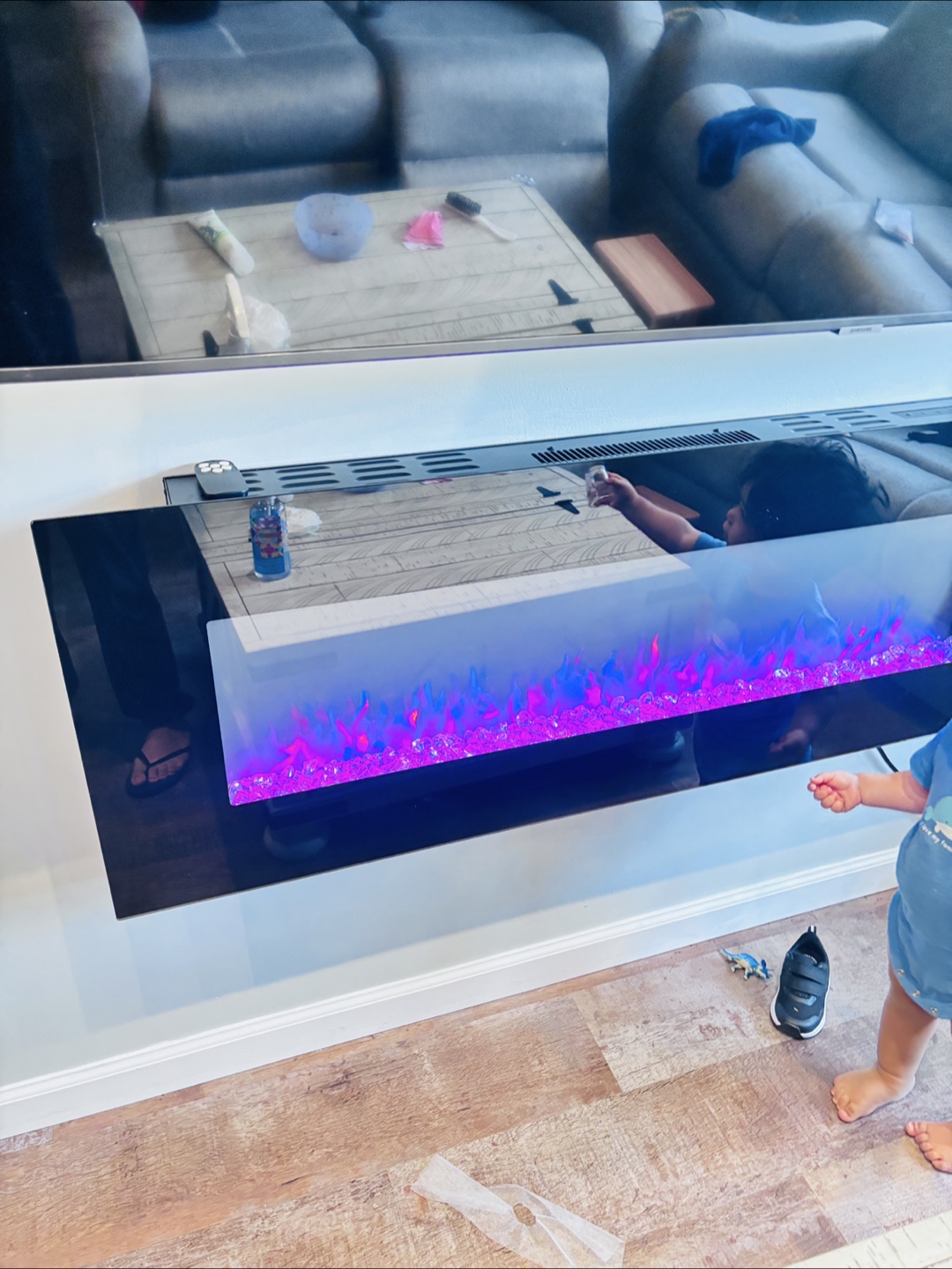 Electric Fireplace Insert - Wall Mounted - LED Flame Effect - photo 2