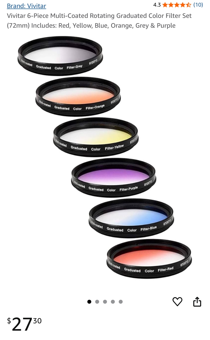 72mm Vivitar 6-Piece Multi-Coated Rotating Color Filter Set - photo 4