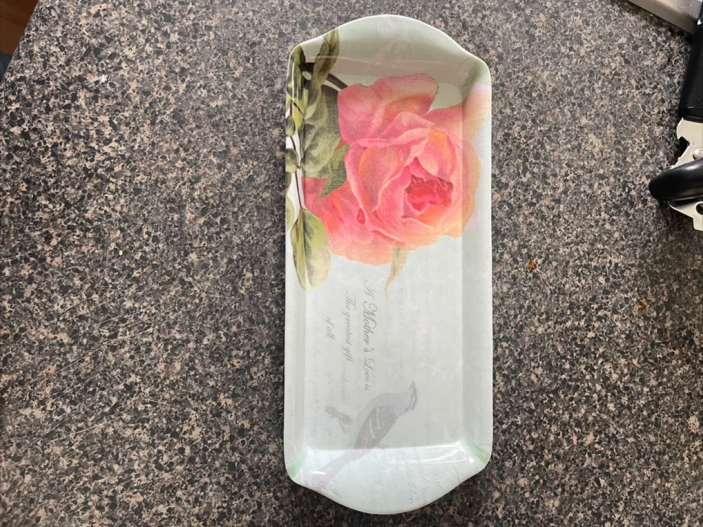 Tea or key/ jewellery Tray - Mother’s  Pink Rose image indicator(4)